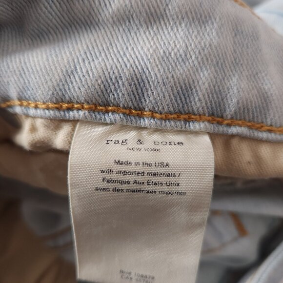 Rag & Bone Womens Low Rise Slim Boyfriend Jeans 26 Light Wash Distressed Raw Hem - Picture 14 of 16